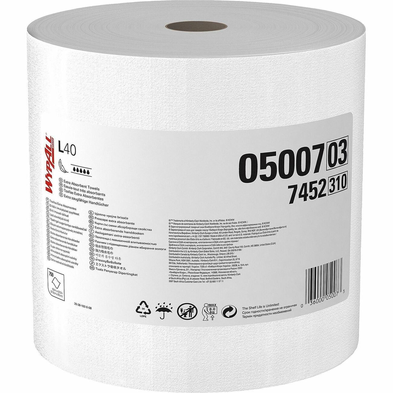 Kimberly-Clark Professional Wipe Towel L40 Wypall White