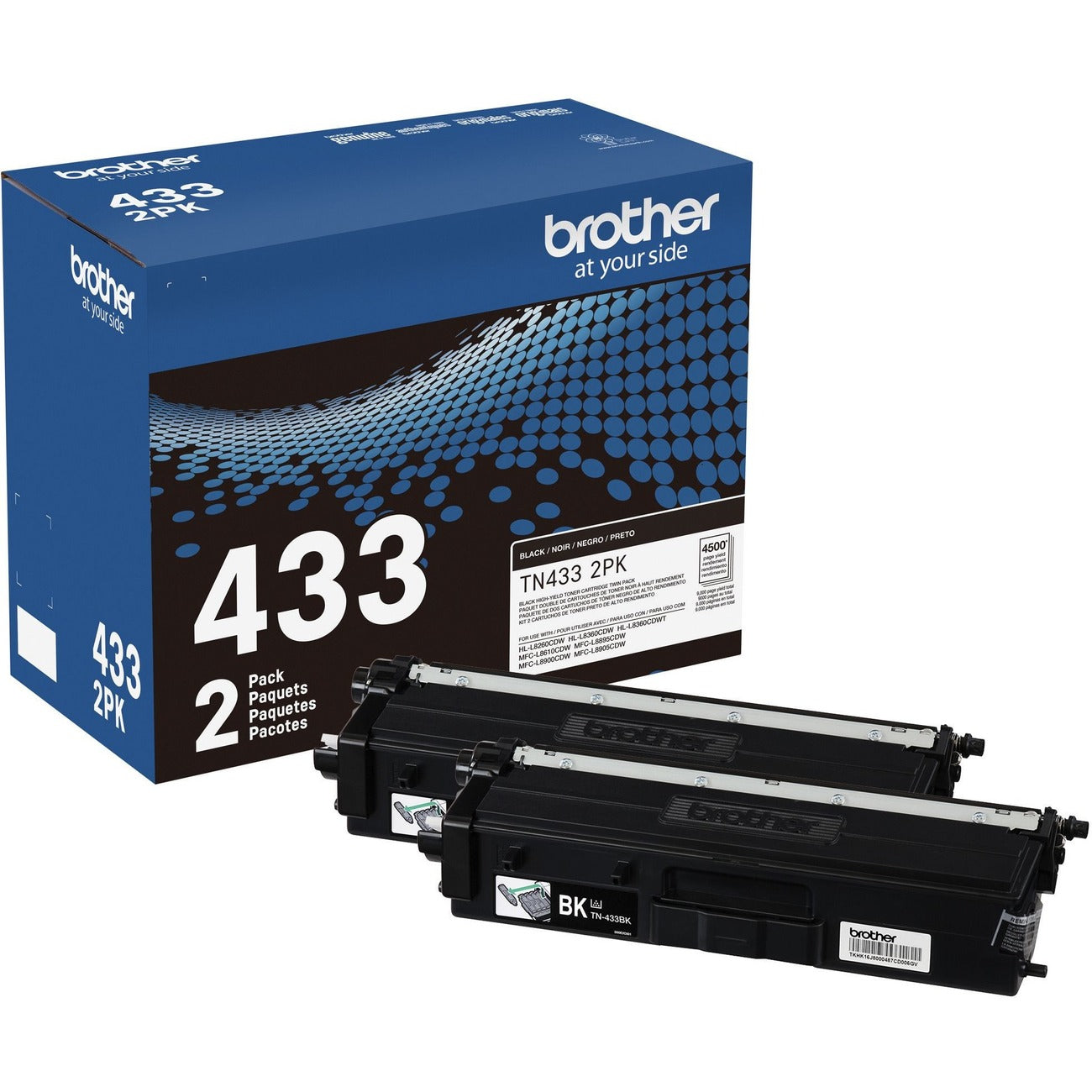 Brother Crtdg Tn433 Bk 2Pk