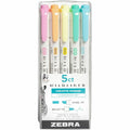 Zebra Pen Mildliner Double Ended Highlighter Assorted Fluorescent 5Pk