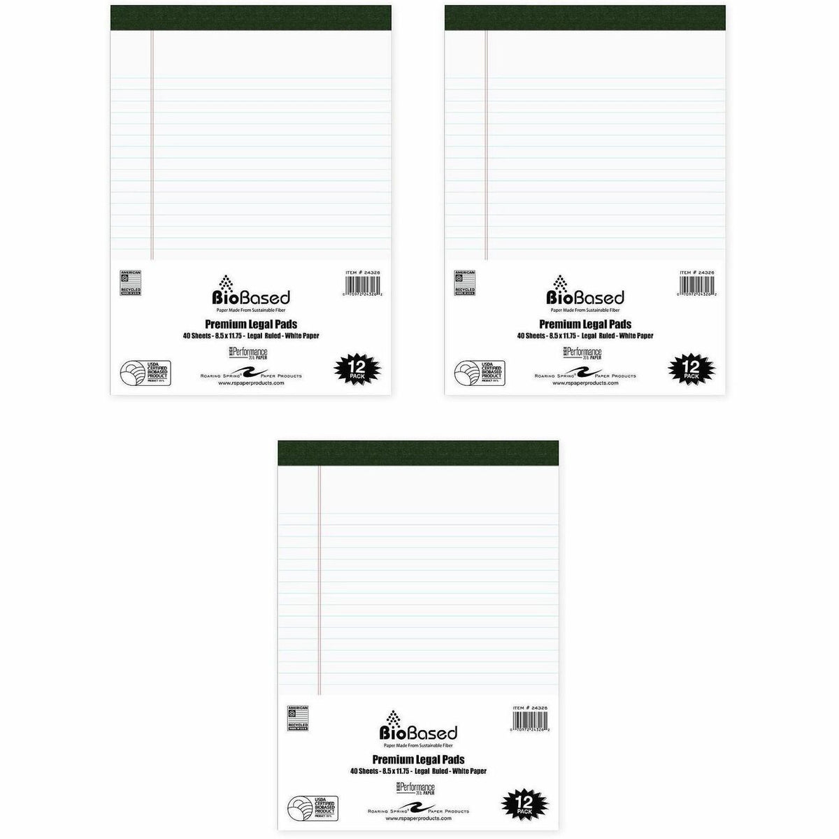 Roaring Spring USDA Certified Bio-Preferred Legal Pads