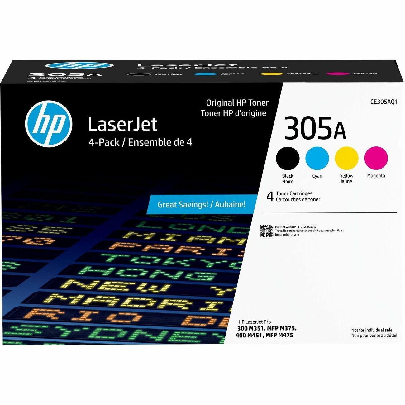 HP Crtdg Lsr Hp 305A Combo 4Pk