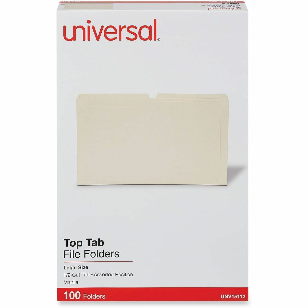 Universal 1/2 Tab Cut Legal Recycled Top Tab File Folder