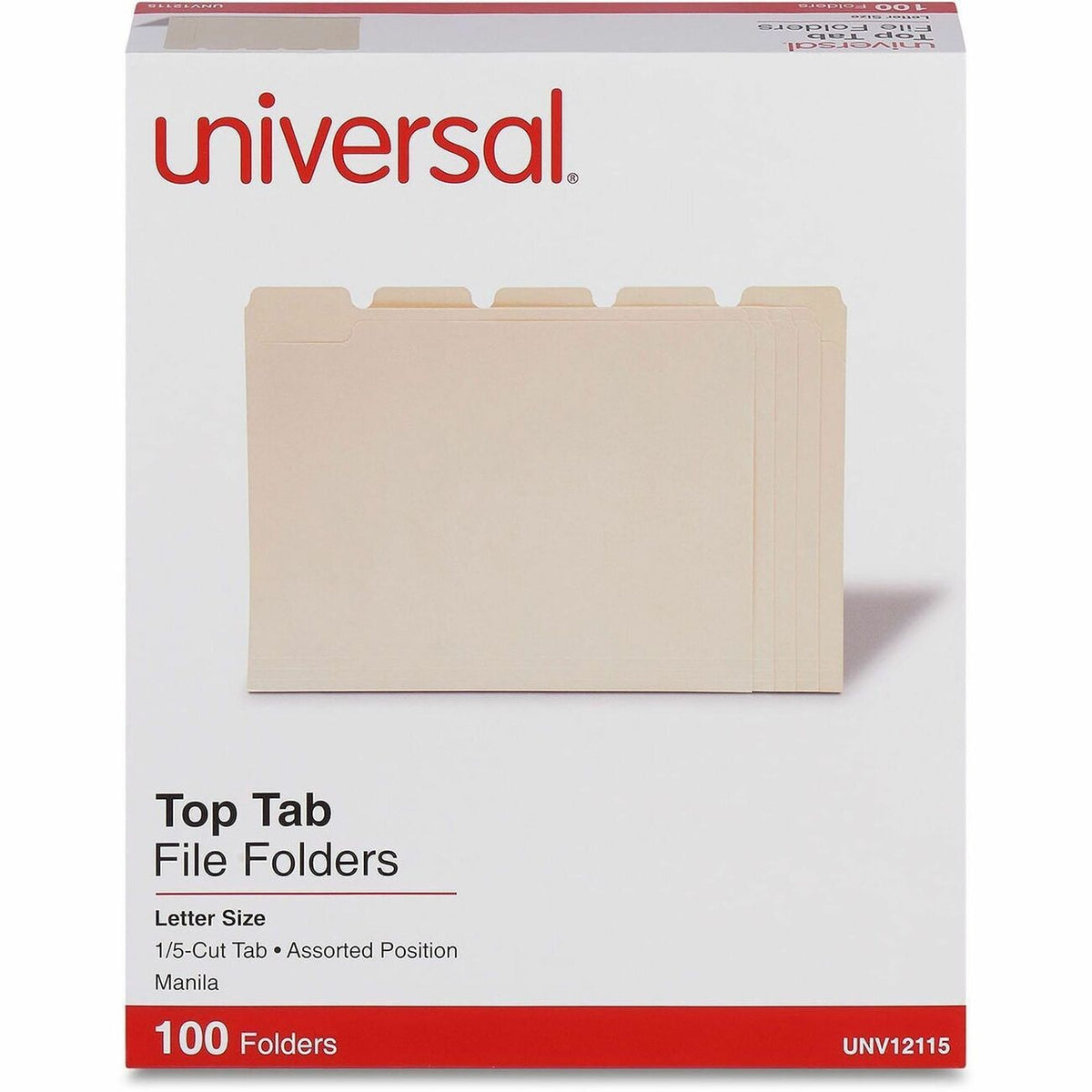 Universal 1/5 Tab Cut Letter Recycled Top Tab File Folder