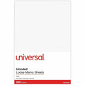 Universal Loose White Memo Sheets, 4 x 6, Unruled, Plain White, 500/Pack