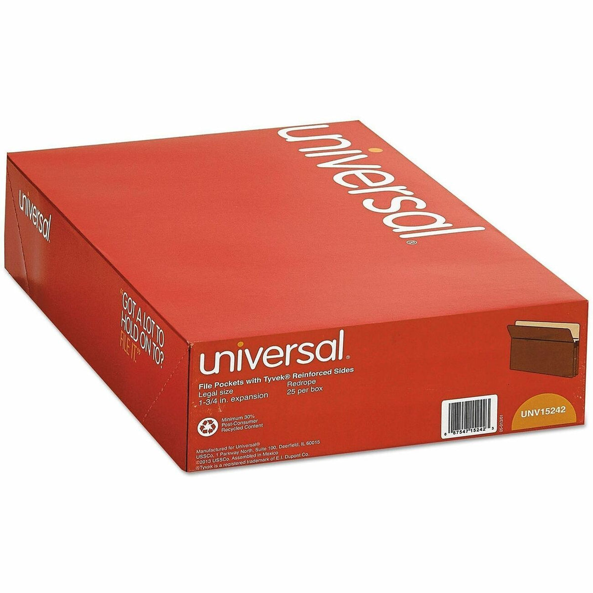 Universal Straight Tab Cut Legal Recycled Expanding File