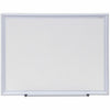 Universal Deluxe Melamine Dry Erase Board, 24" x 18" , White Surface, Satin Aluminum Frame