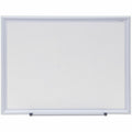 Universal Deluxe Melamine Dry Erase Board, 24" x 18" , White Surface, Satin Aluminum Frame