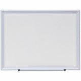 Universal Deluxe Melamine Dry Erase Board, 24" x 18" , White Surface, Satin Aluminum Frame