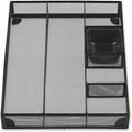 Universal Metal Mesh Drawer Organizer, Six Compartments, 15 x 11.88 x 2.5, Black