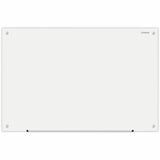 Universal Frameless Glass Marker Board, 36" x 24" , White Surface