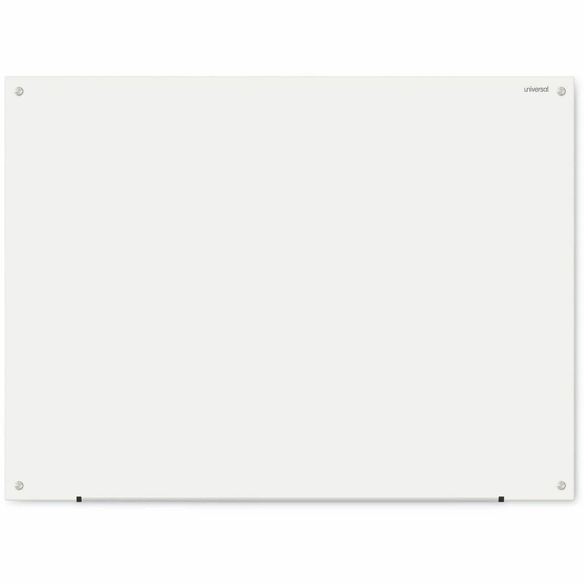 Universal Frameless Glass Marker Board, 48" x 36" , White Surface