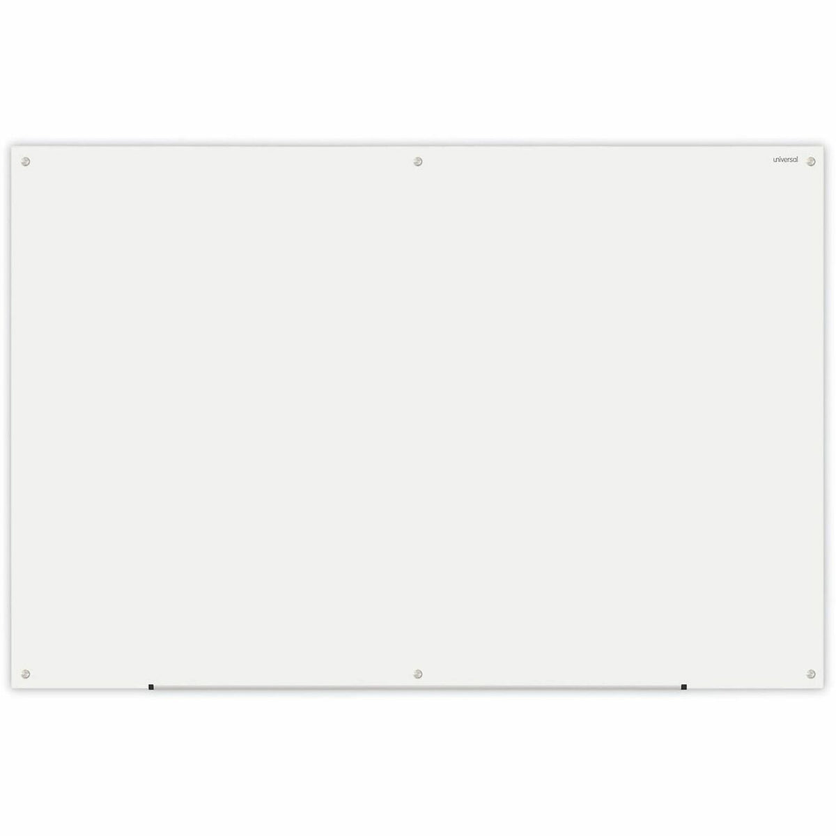 Universal Frameless Glass Marker Board, 72" x 48" , White Surface