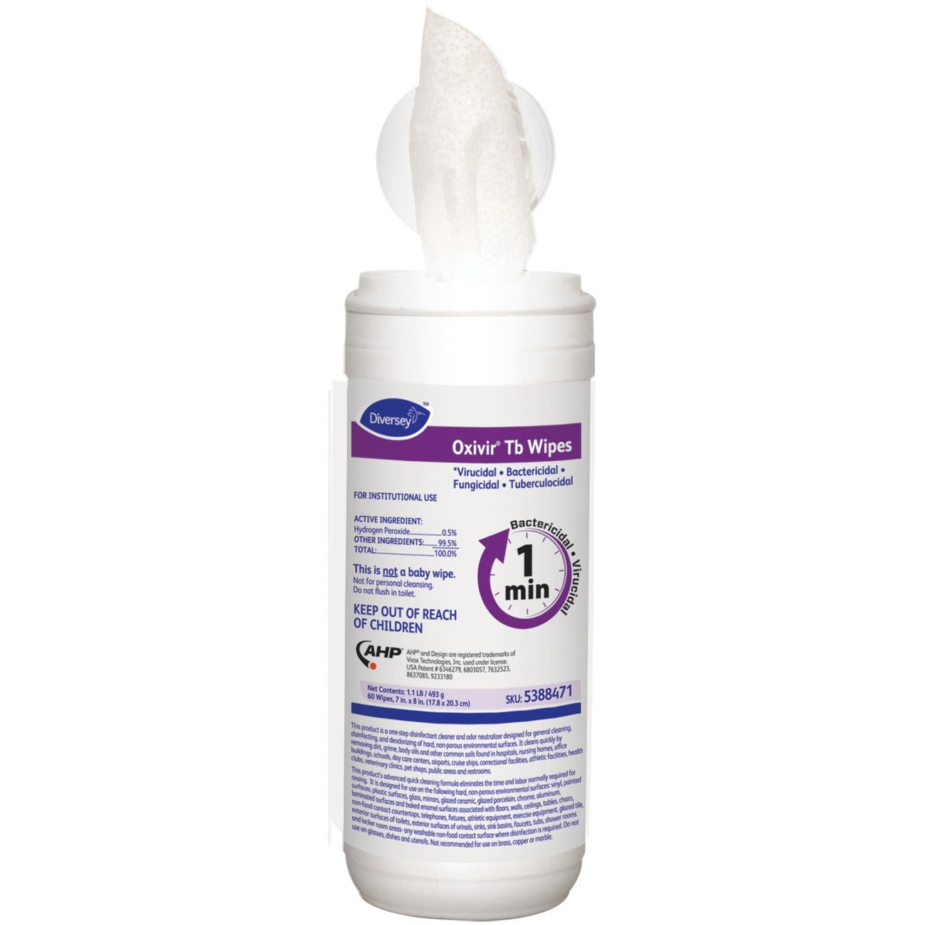 Diversey Wipes Disinf 60Ct 12/Cs