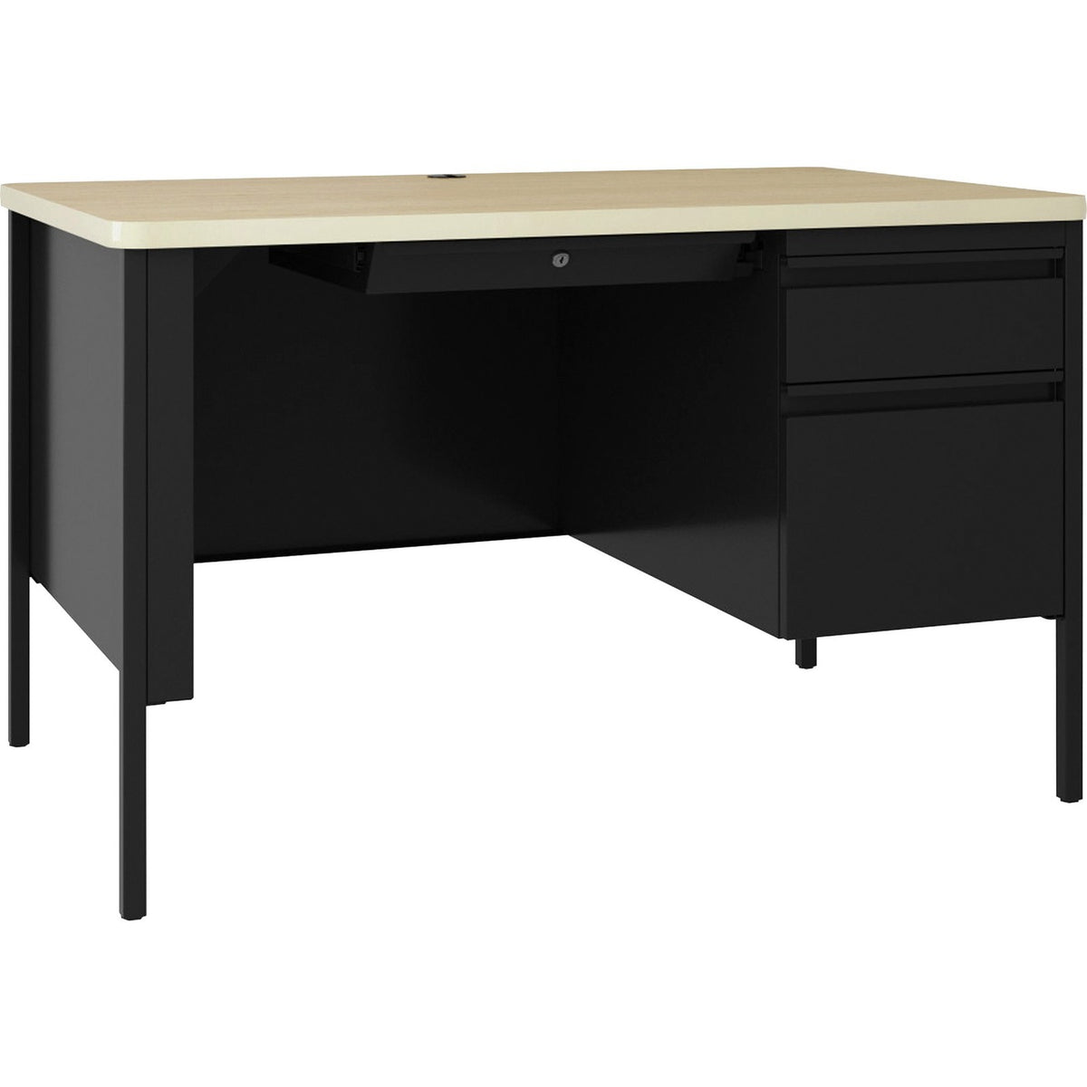 Lorell Fortress Series 48" Right Single-Pedestal Desk