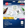 Avery Cards Sqr Wht Lsr 180Pk