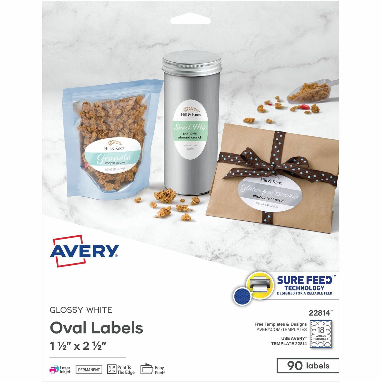 Avery Label Dt Oval We 18Up