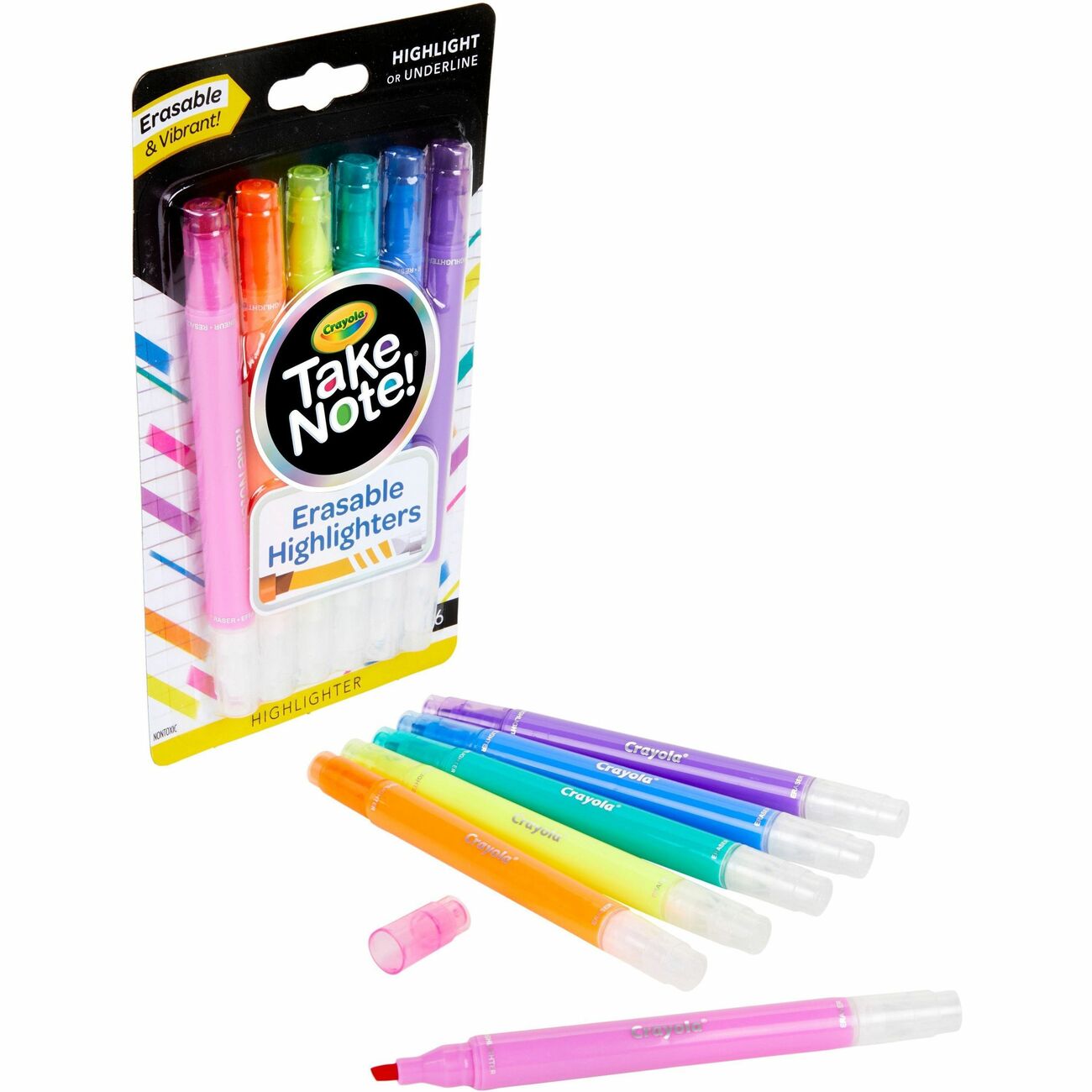 Crayola T/Note 6Ct Slim Ersbl Highl
