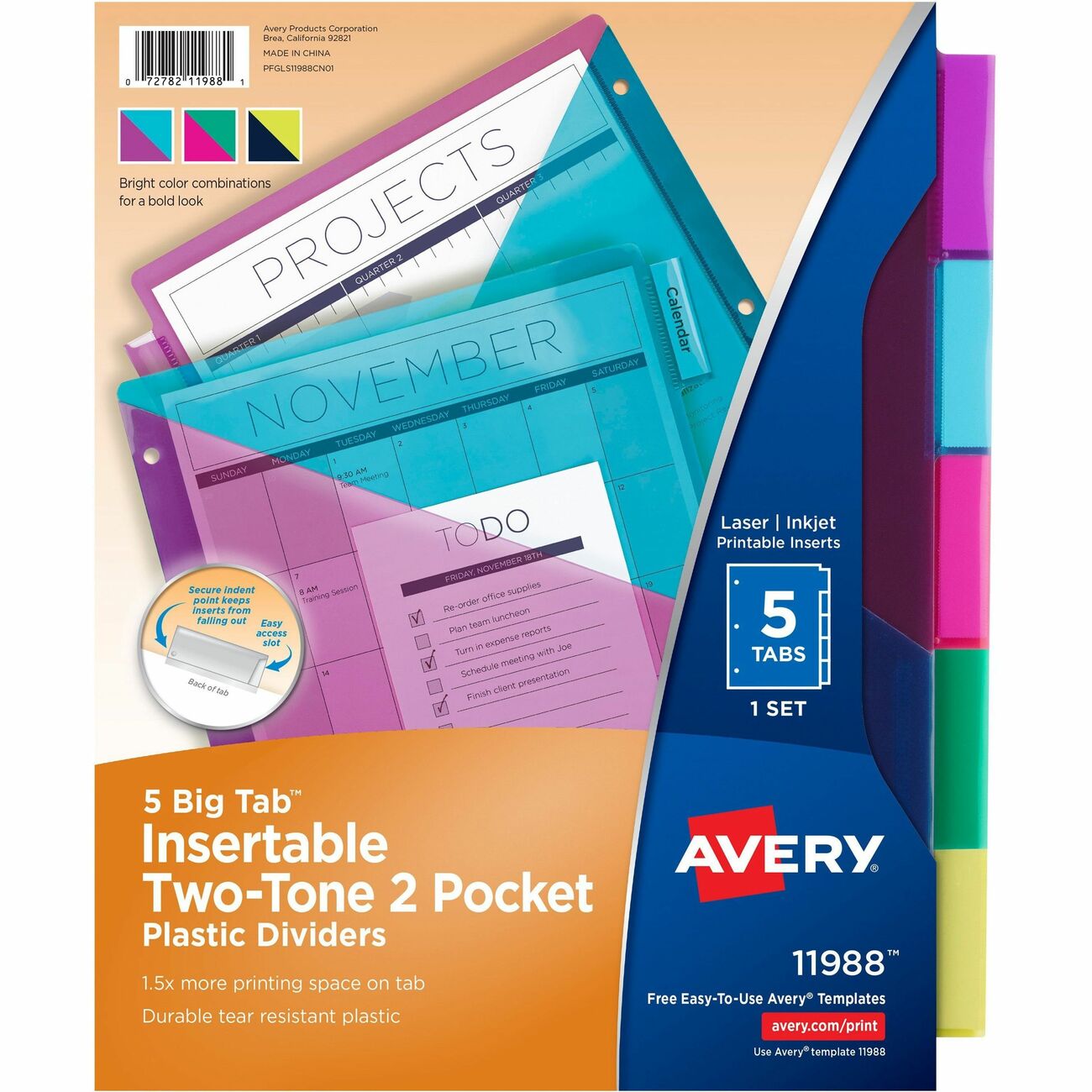 Avery Divider 2Tone Dblpkt 5Tab