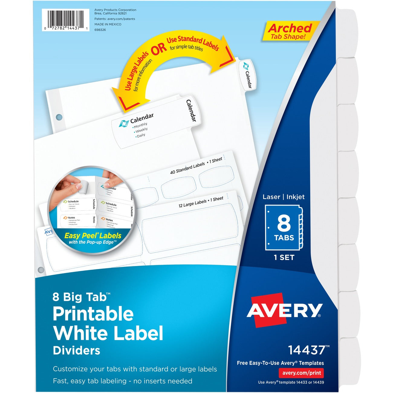 Avery Divider Lg/Std 8Tab