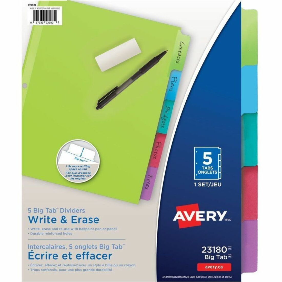 Avery Divider Writeon 5Tab