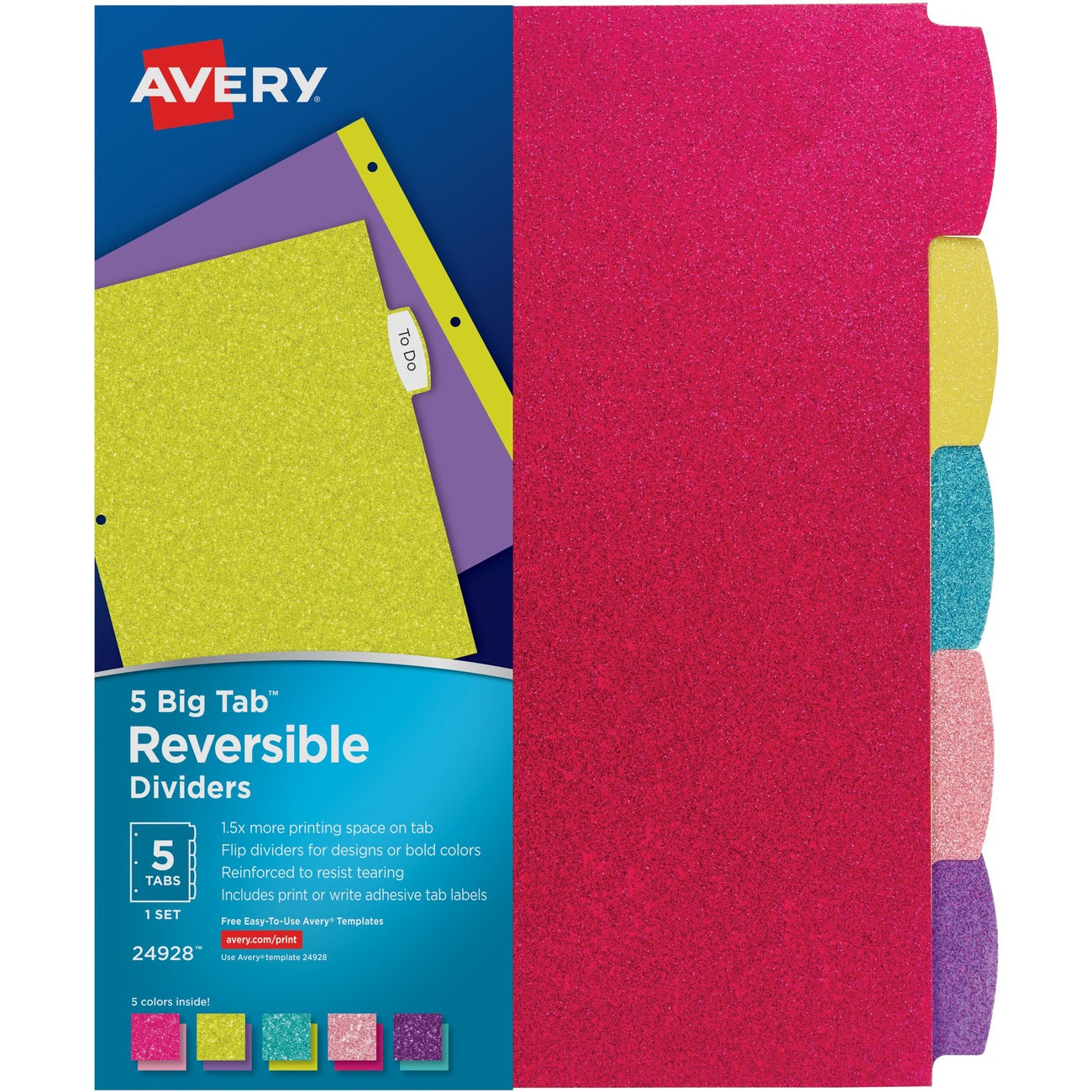 Avery Divider Glitter 5Tab