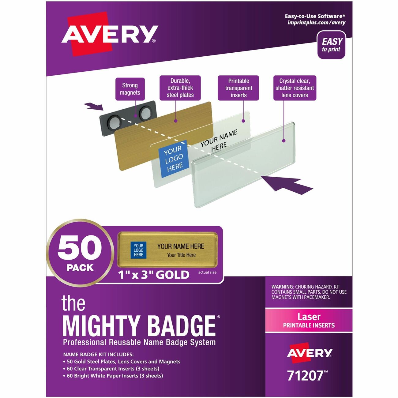Avery Namebadge Kit Gold