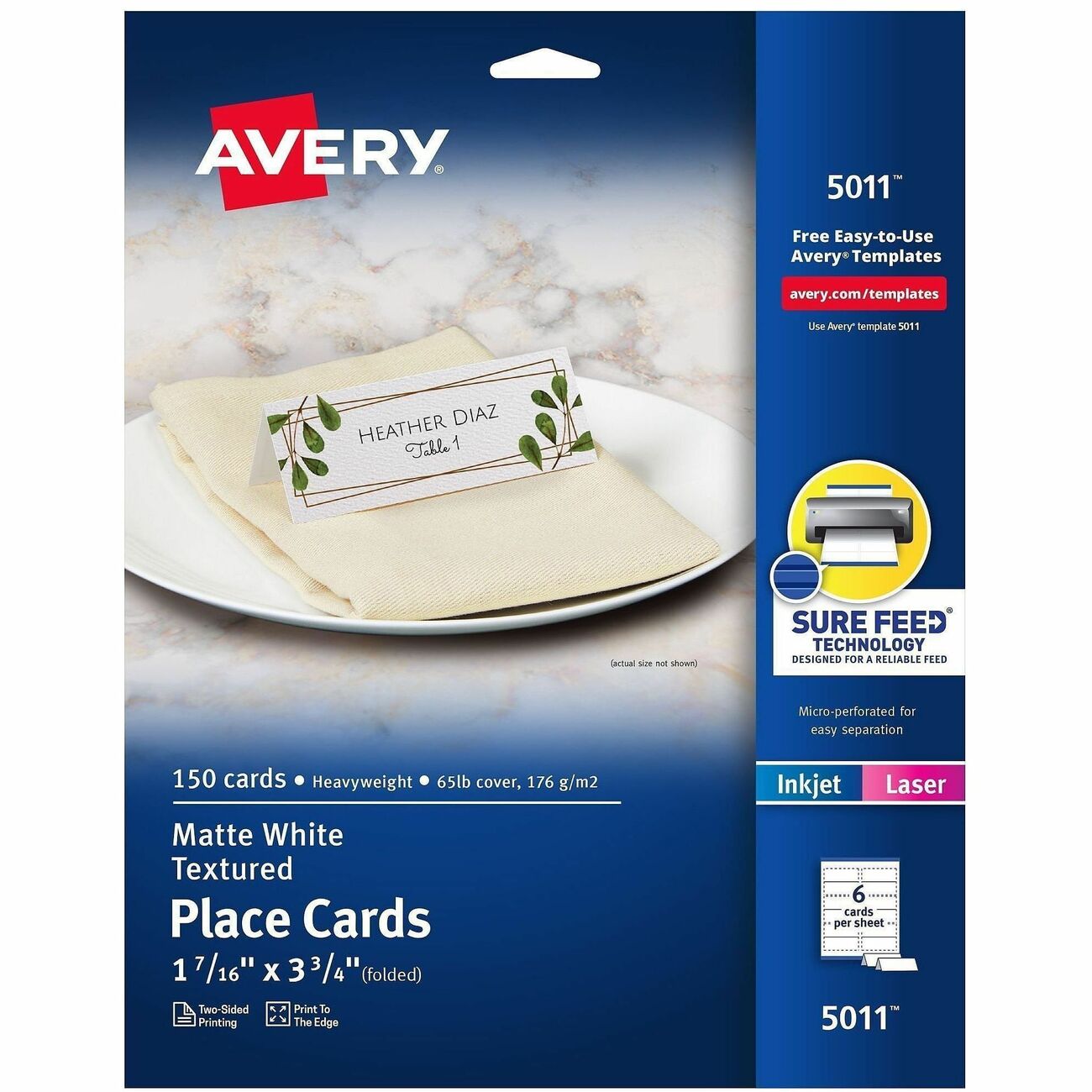 Avery Placecard Txtd We