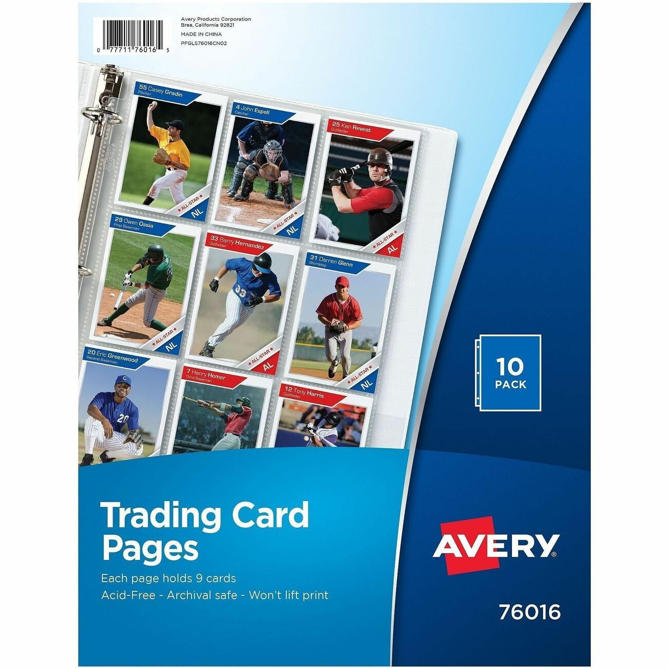 Avery Trading Card Pages 10Pk