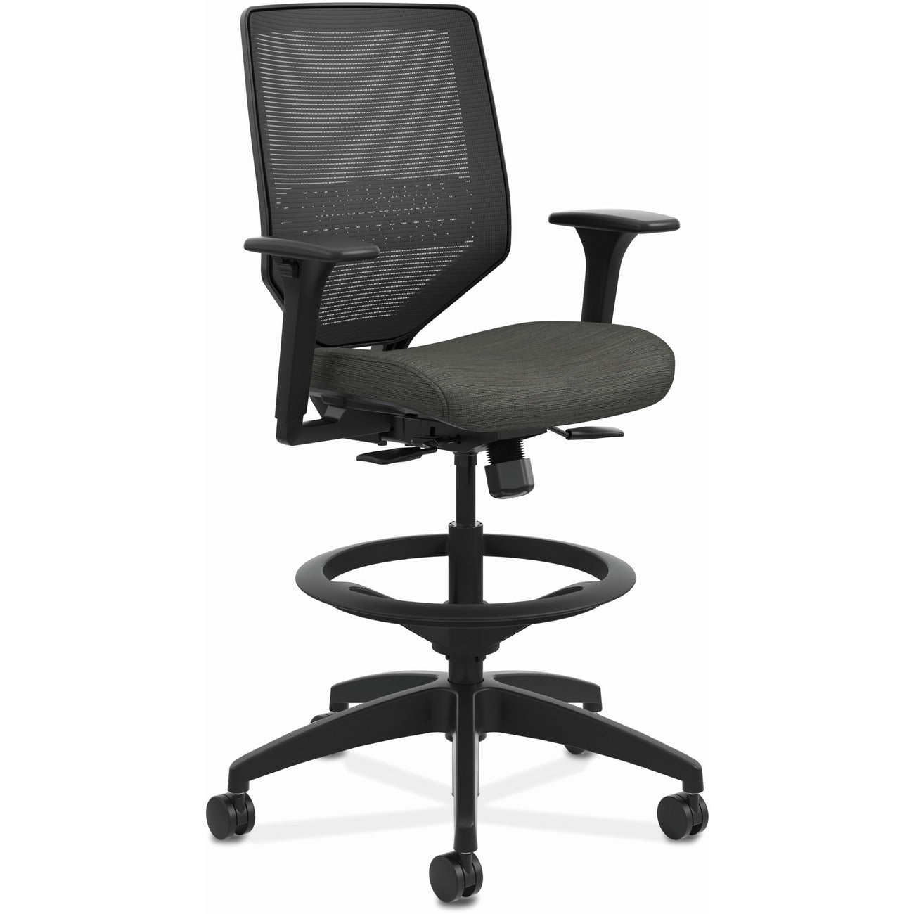 HON Stool Meshback W/Arms Bk
