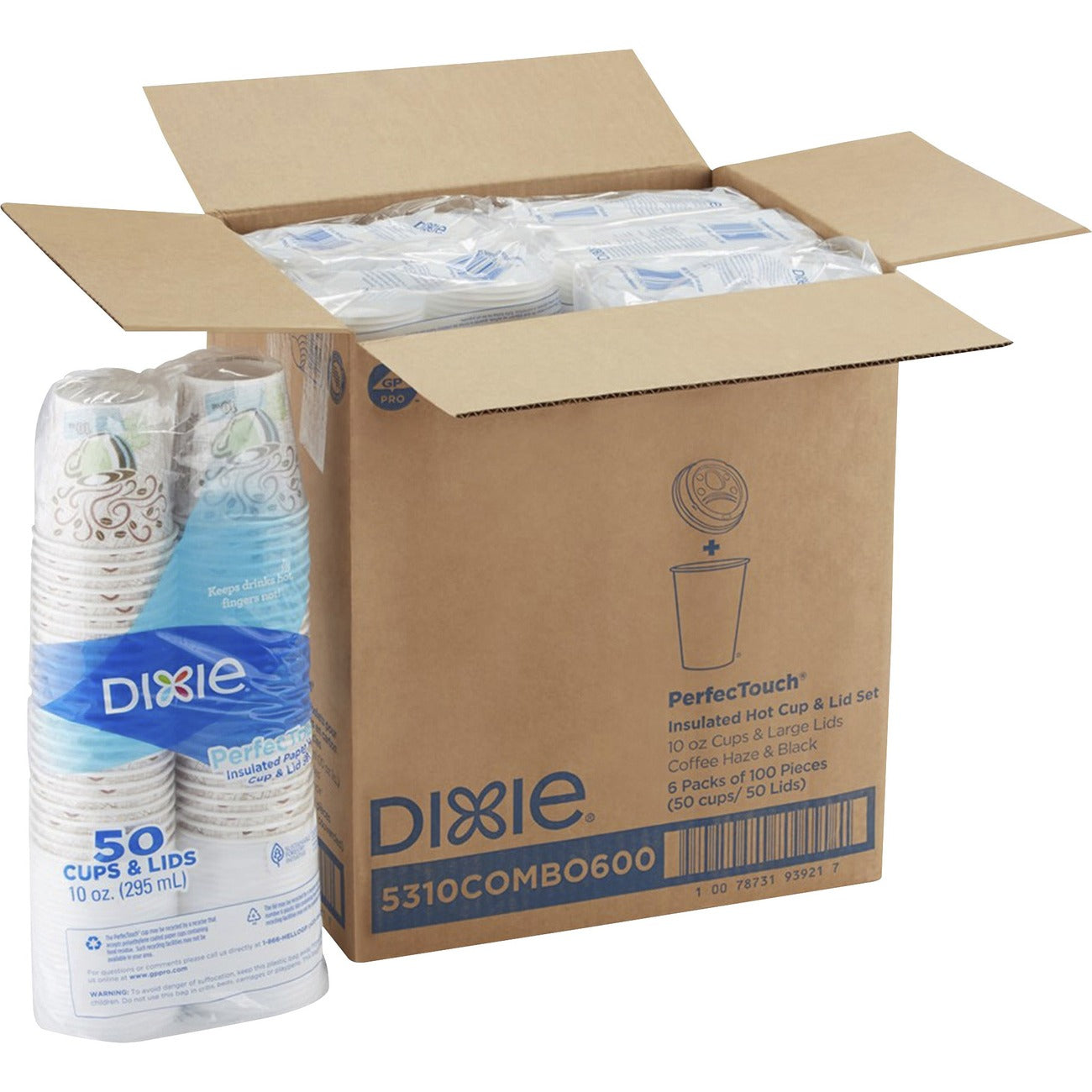 Dixie Cup Paper Hot 10Oz W/Lids
