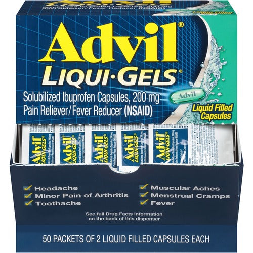 Pain Reliever Liqui-Gels, 50-Count Dispenser