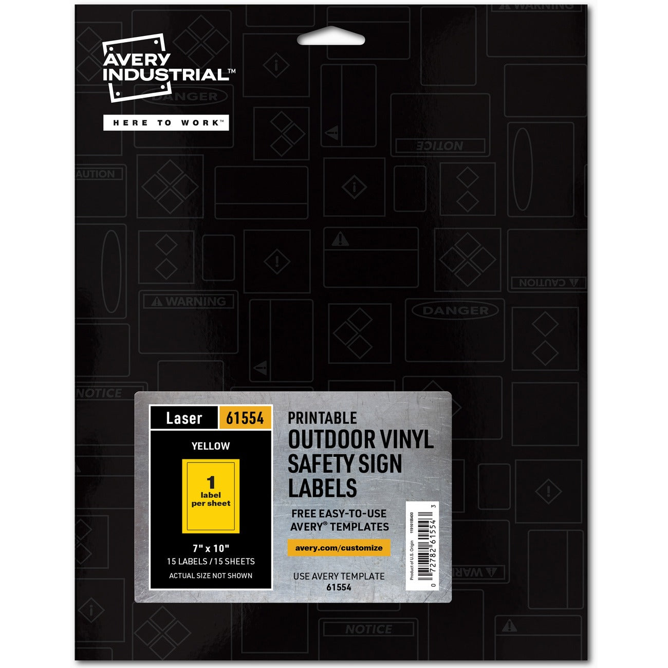 Avery Sign Label Yellow 7X10
