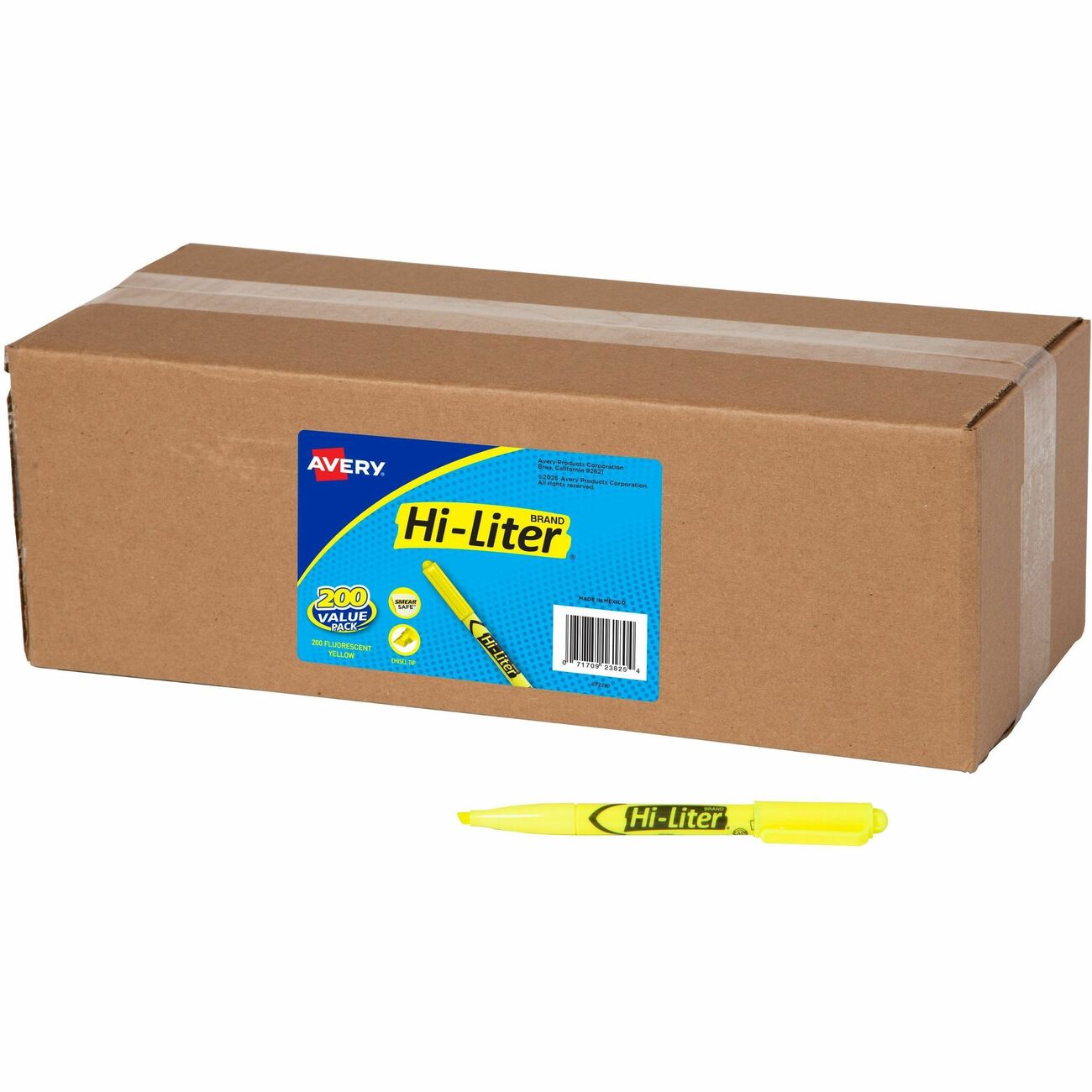 Avery Pen-Style Highlighter, Yellow, 200-Count Bulk