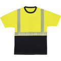 T-Shirt Black Front M Lime