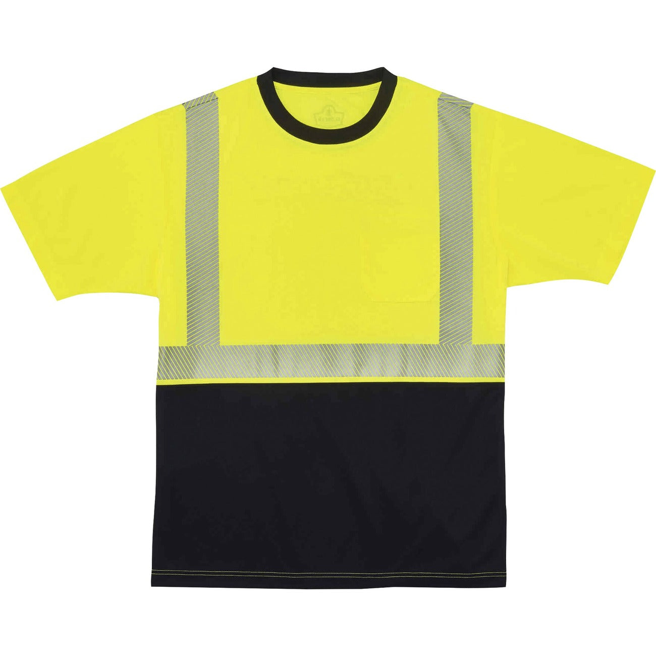 T-Shirt Black Front M Lime