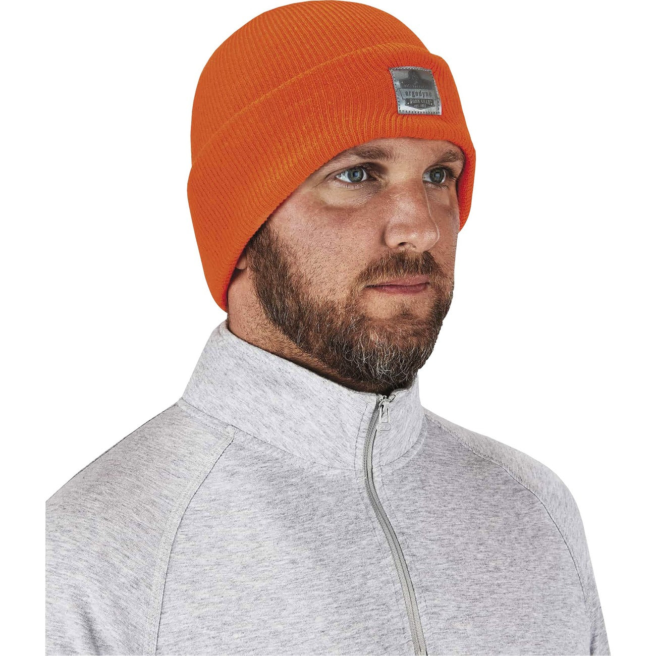 Rib Knit Beanie Cuffed Orng