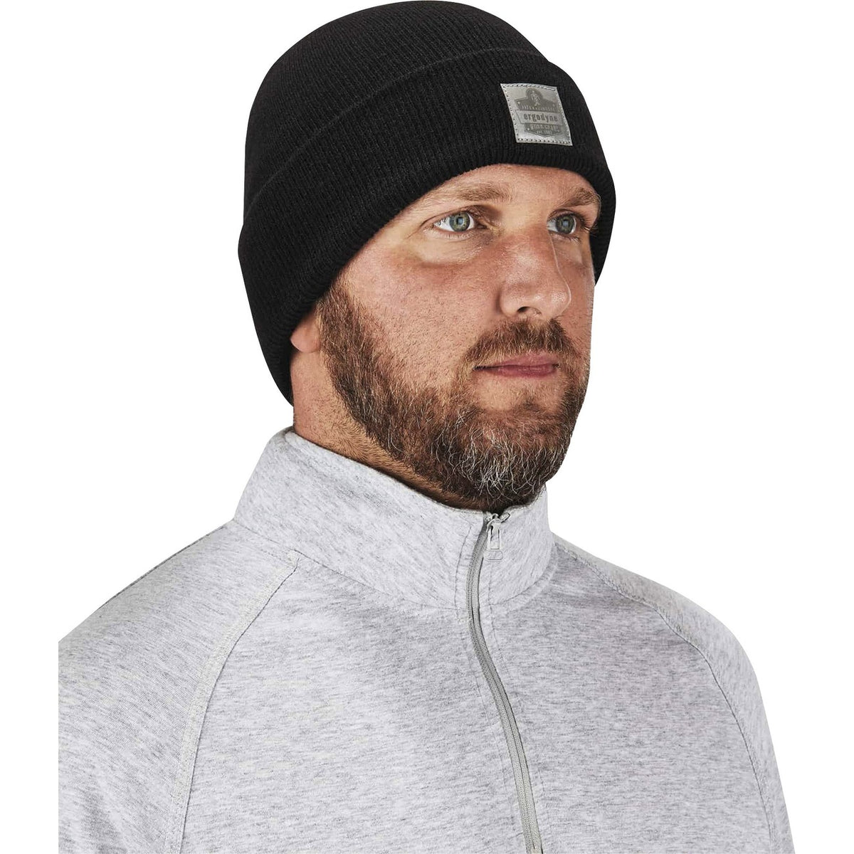 Rib Knit Beanie Cuffed Blck