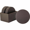 Coaster Set Rnd Lthrette Bn