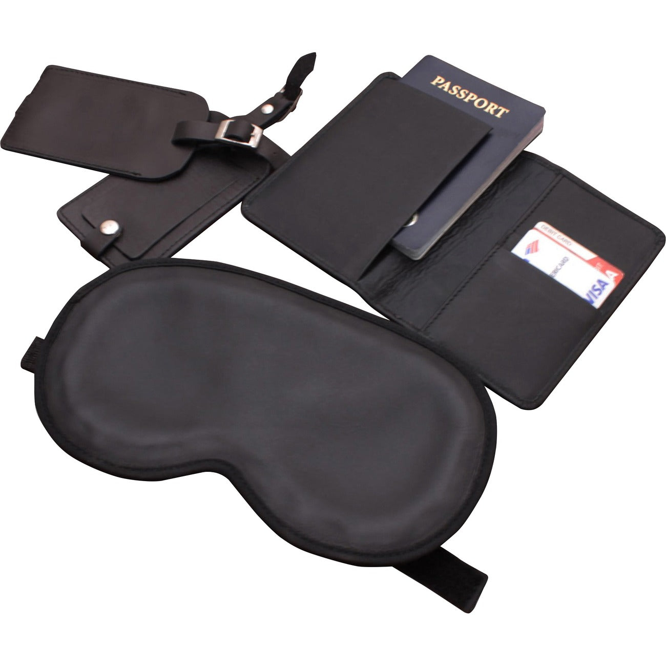 Set Travel Accs Lthr Bk 4Pc