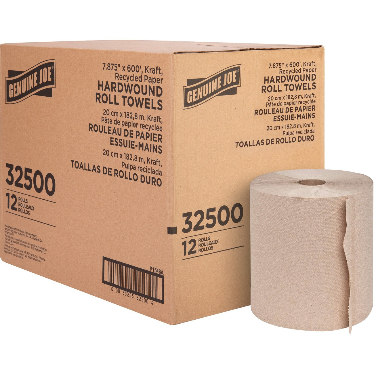Genuine Joe Towel Roll 8X600 2'Cr Ntrl