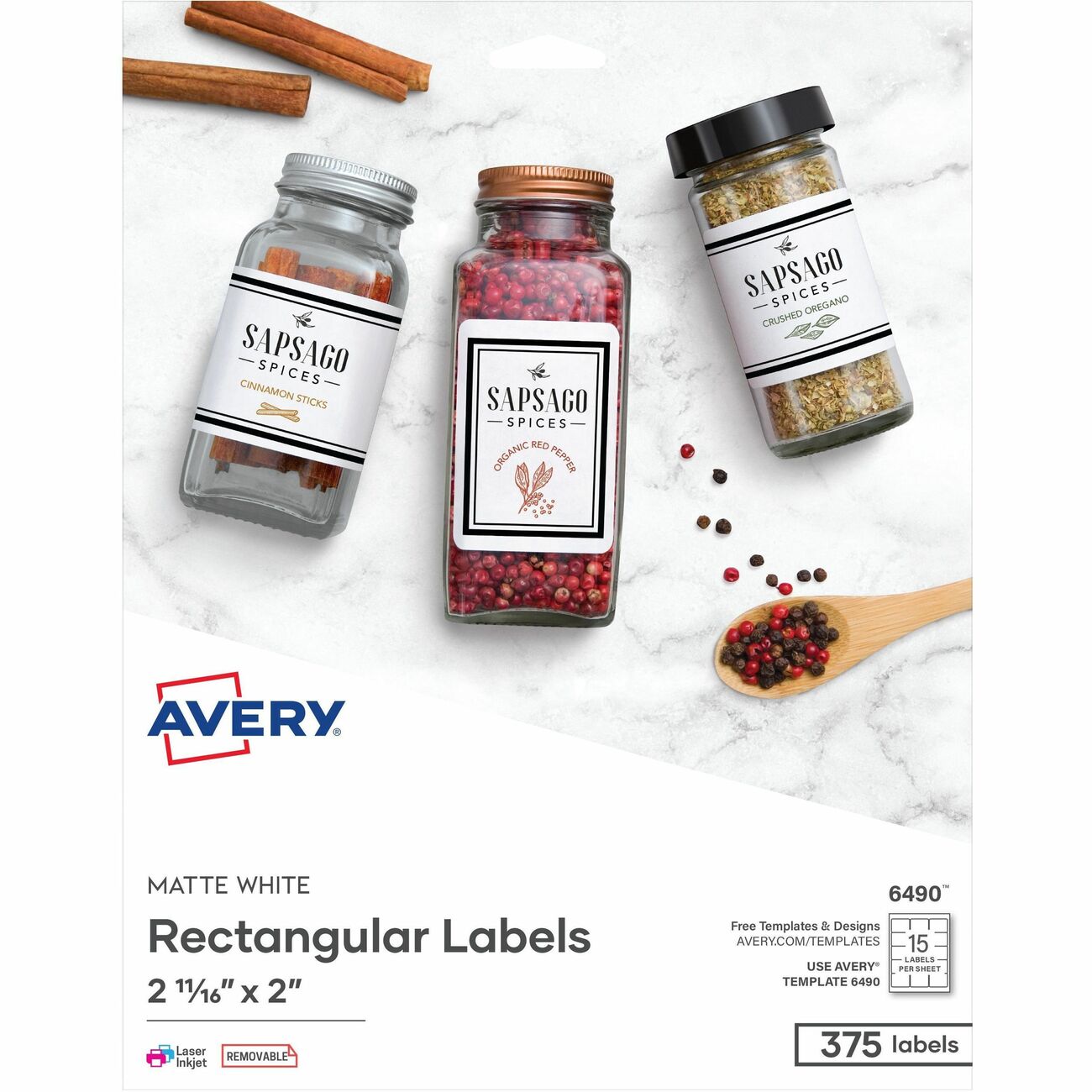 Avery Diskette Labels, White, 3.5"