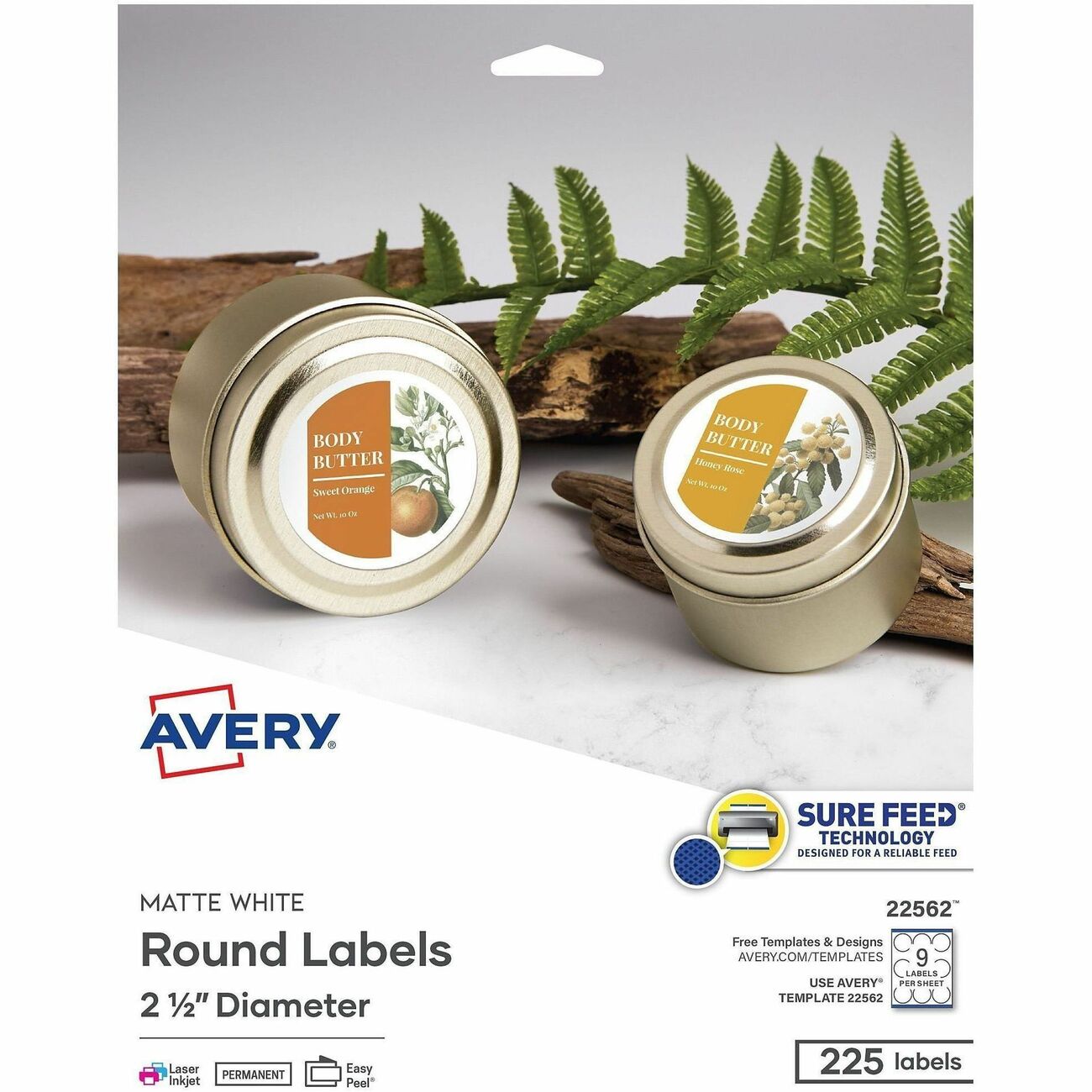 Avery Label Paper White Rnd 2-1/2