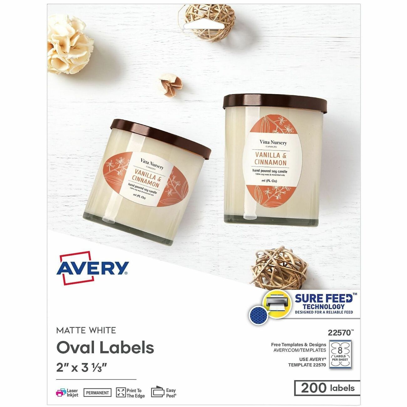 Avery Label Paper We Ovl 2X3-1/3