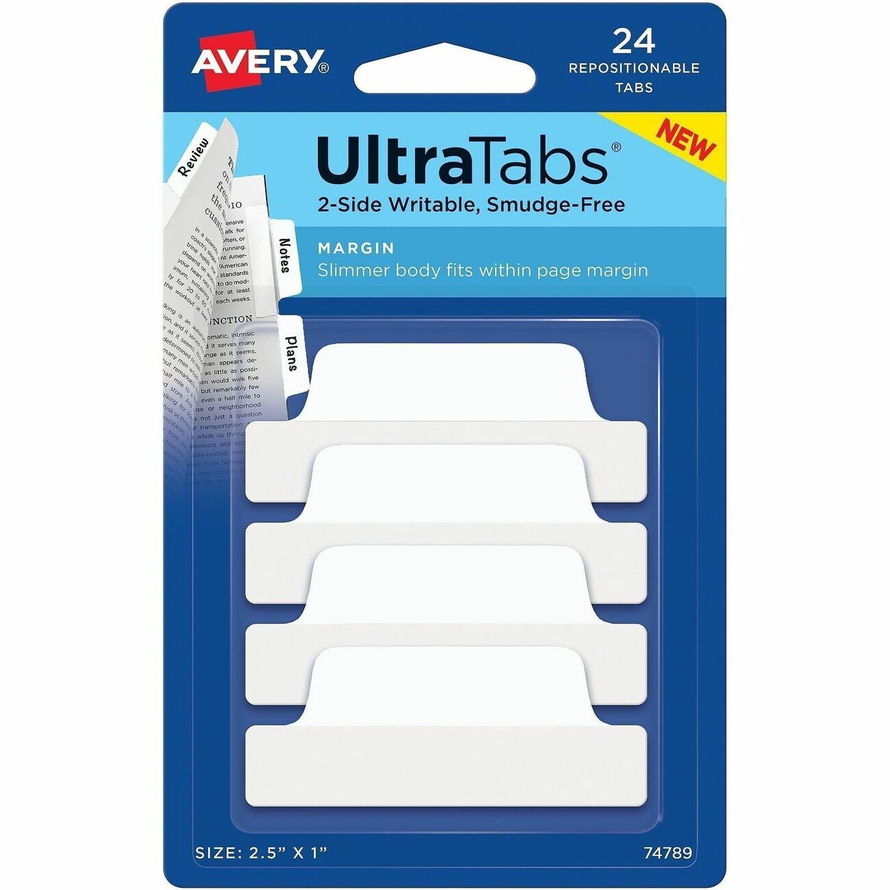 Avery Tabs Ultra White 2-1/2X1