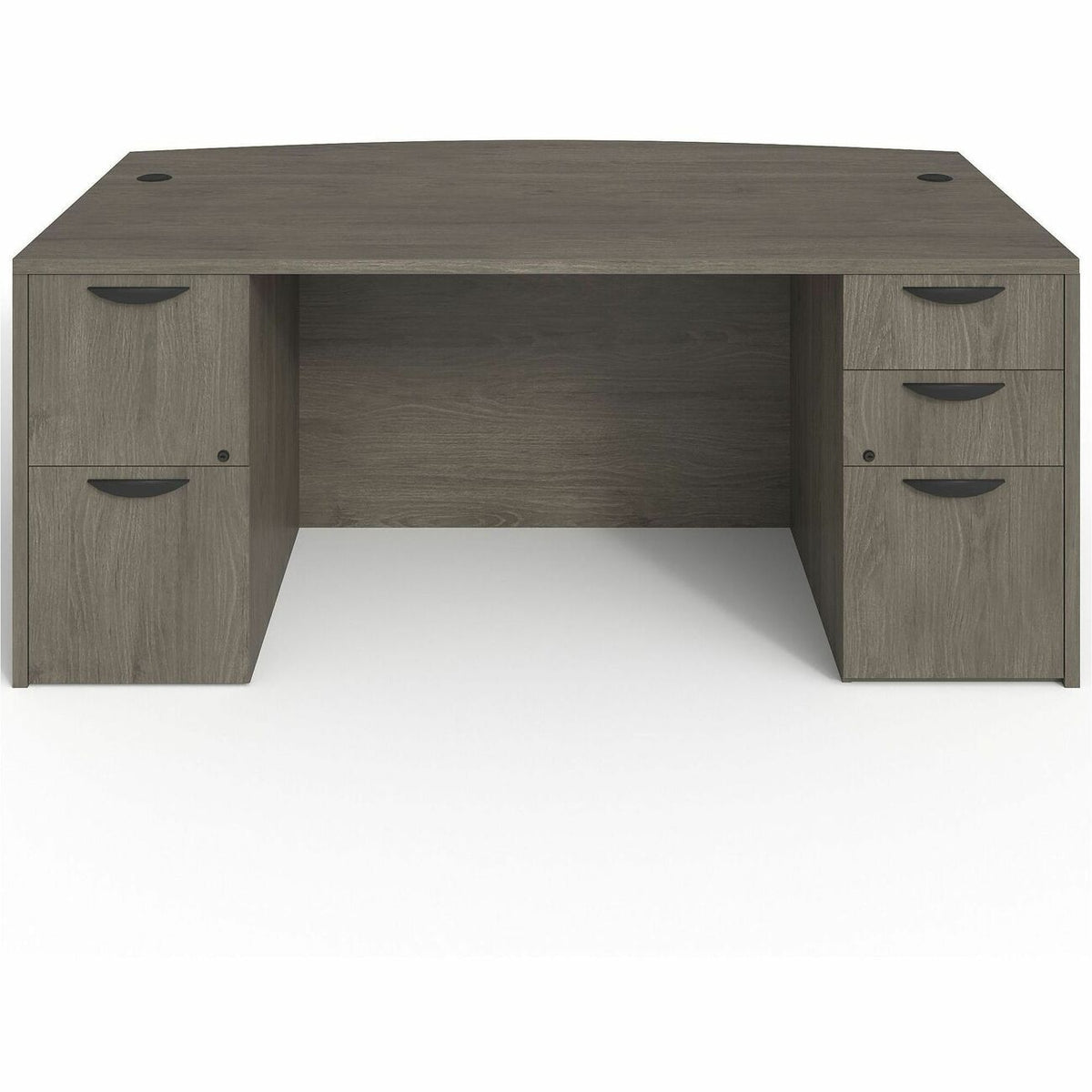 Lorell Prominence 2.0 Bowfront Double-Pedestal Desk