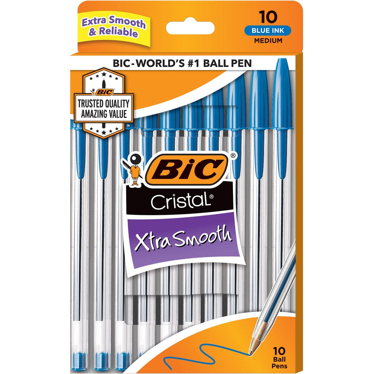 BIC Pen Crstl Bp Med Be10Pk