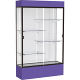 Waddell Lighted Floor Case, White Back w/ Dark Bronze Frame & Colored Base