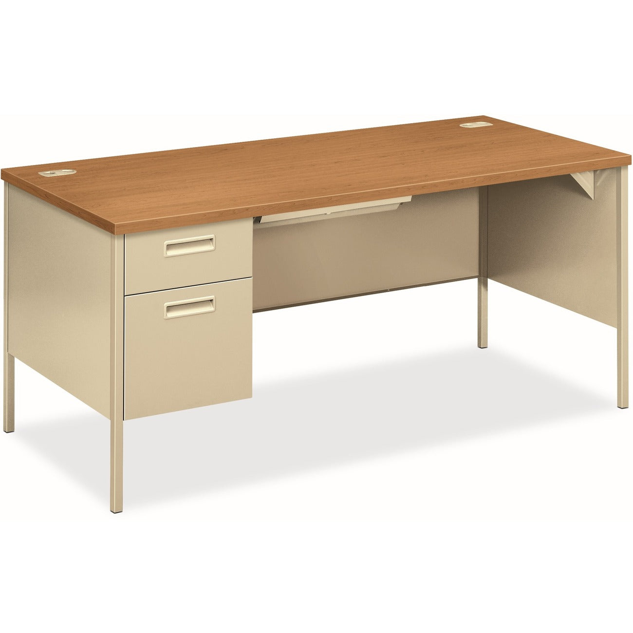 HON Desk Sgl Ped Lt Harvest/Py