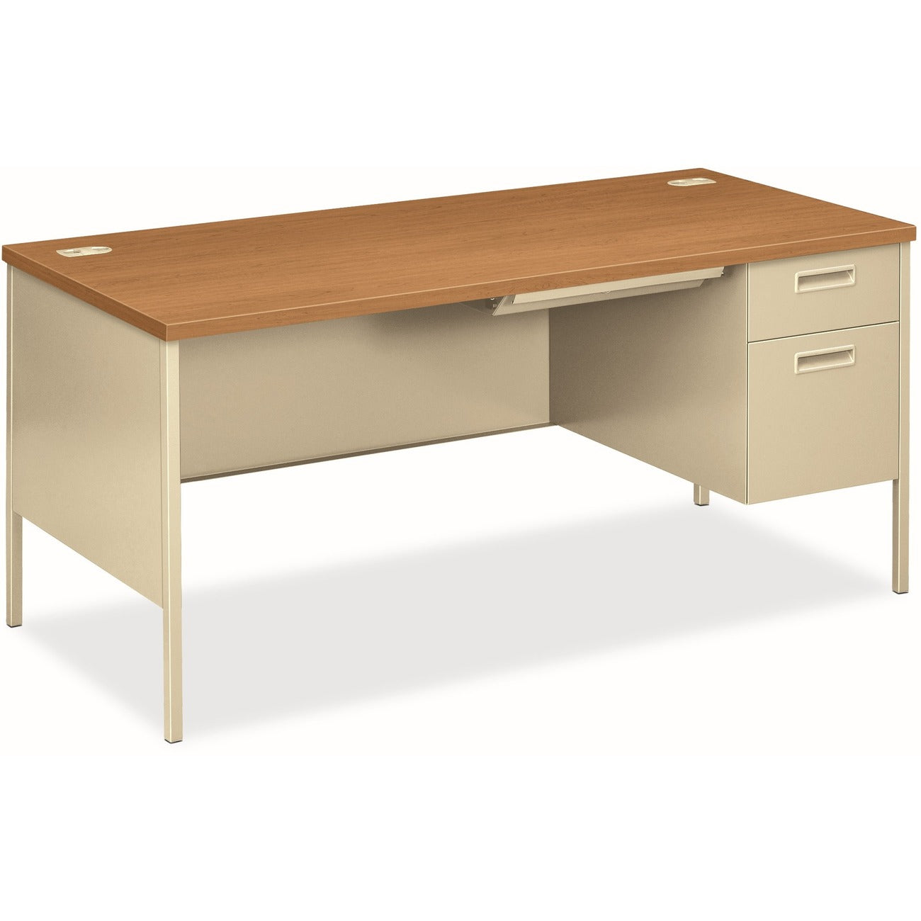 HON Desk Sgl Ped Rt Harvest/Py