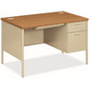 HON Desk Sgl Ped 30X48 Hrvst/Py